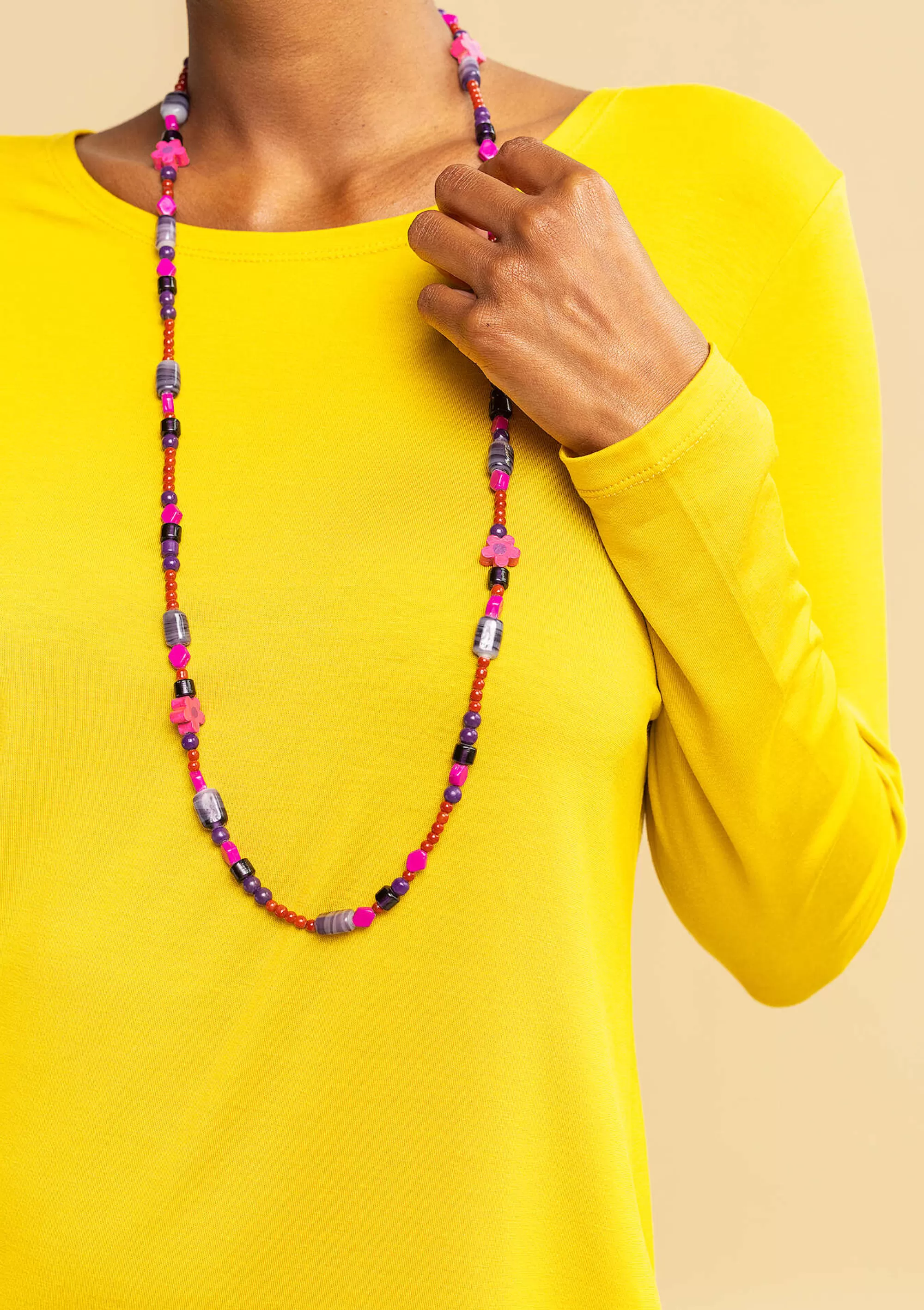 Clearance Gudrun Sjödén Halsband Jane I återvunna Glaspärlor midsommarblomster