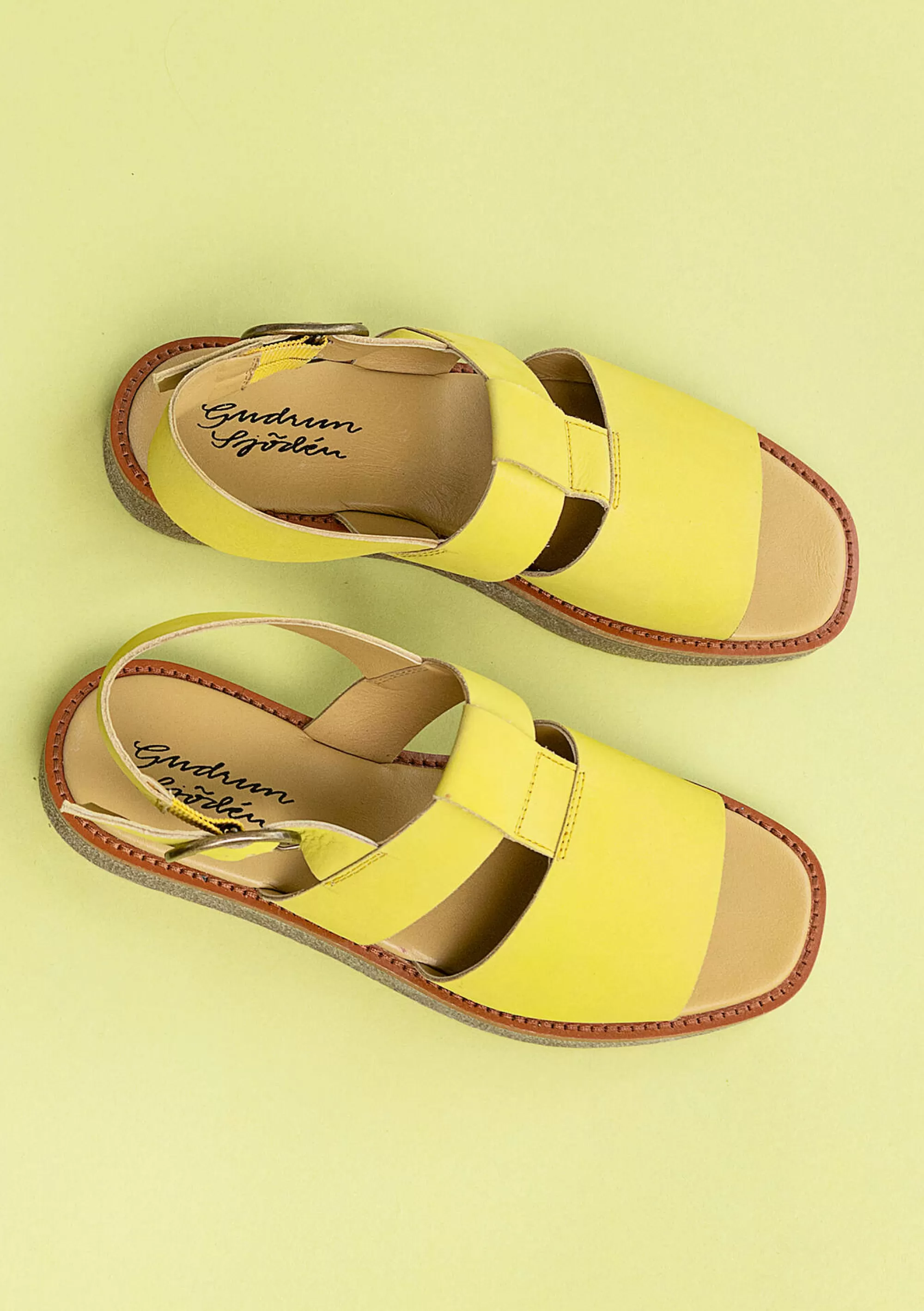 Discount Gudrun Sjödén Sandal I Nubuck limegrön