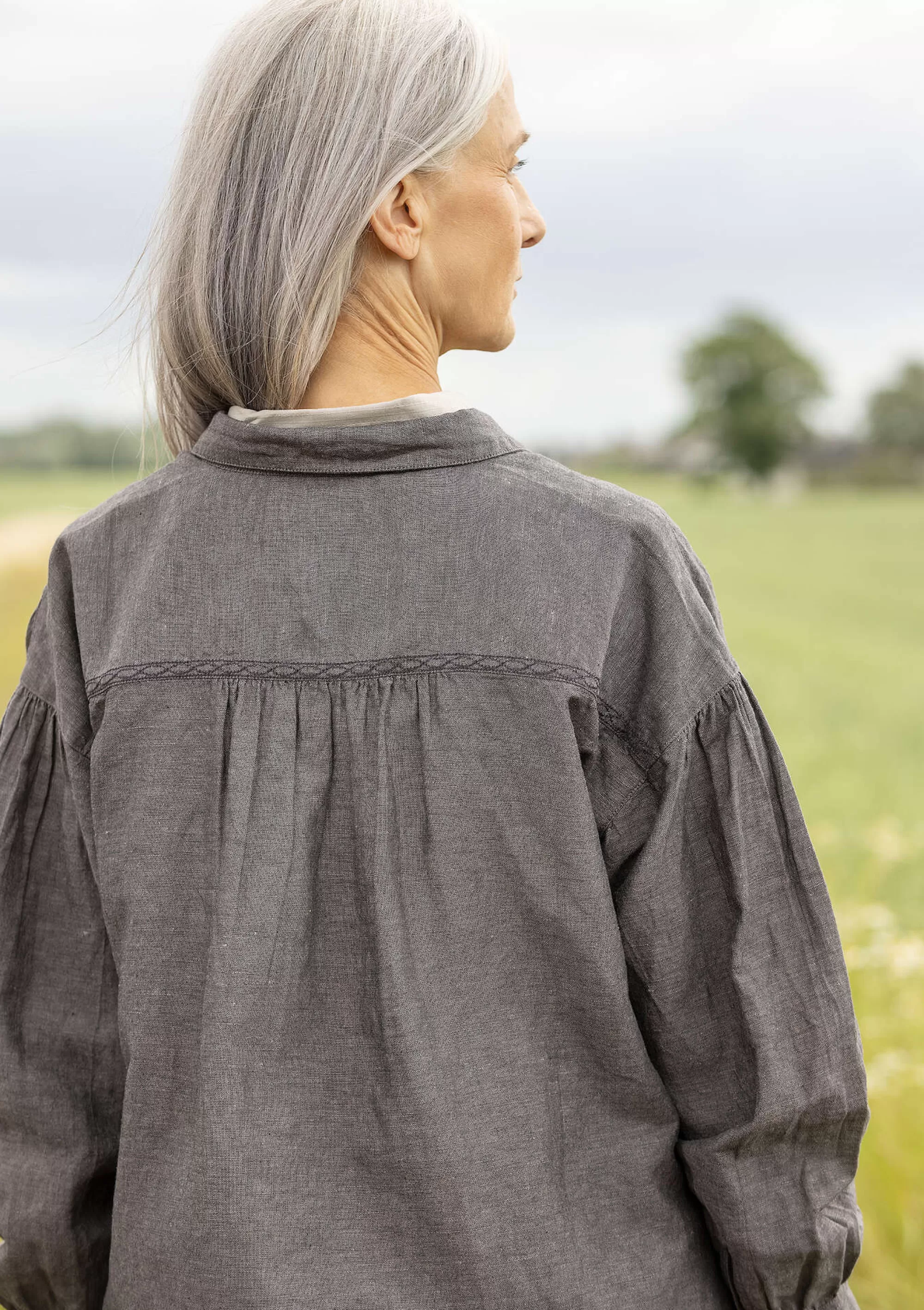 Shop Gudrun Sjödén Skjorta Dunes Ekologisk Bomull/lin askgrå