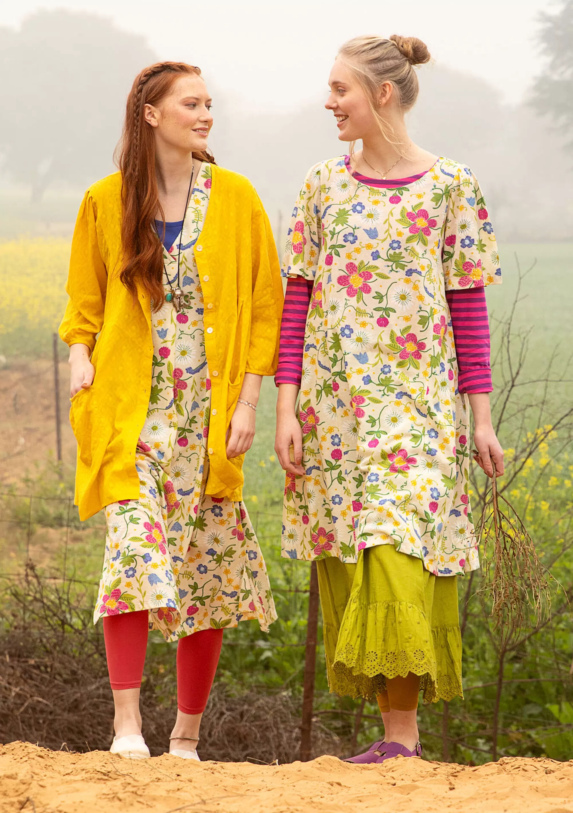 Fashion Gudrun Sjödén Trikåklänning Midsommarnatt I Ekologisk Bomull fläderblom