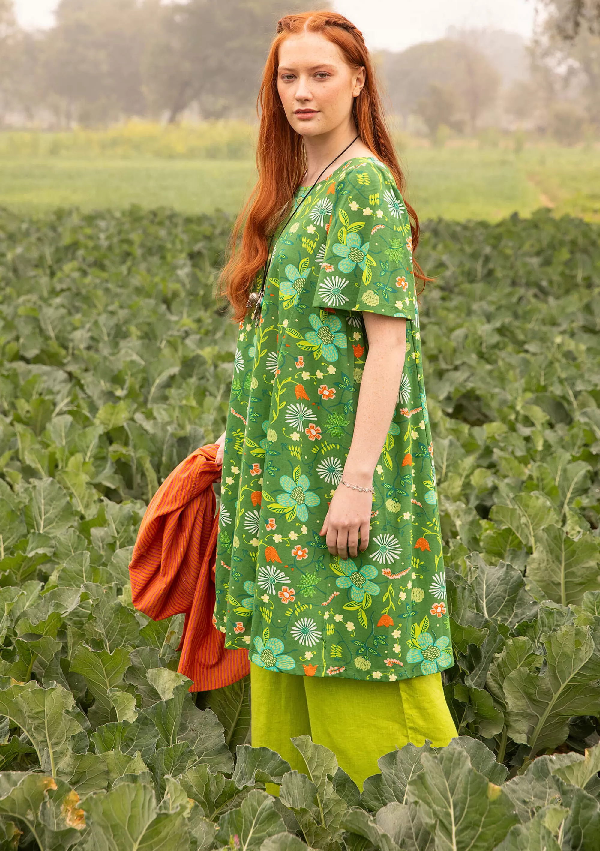 Best Sale Gudrun Sjödén Trikåklänning Midsommarnatt I Ekologisk Bomull sjögräs