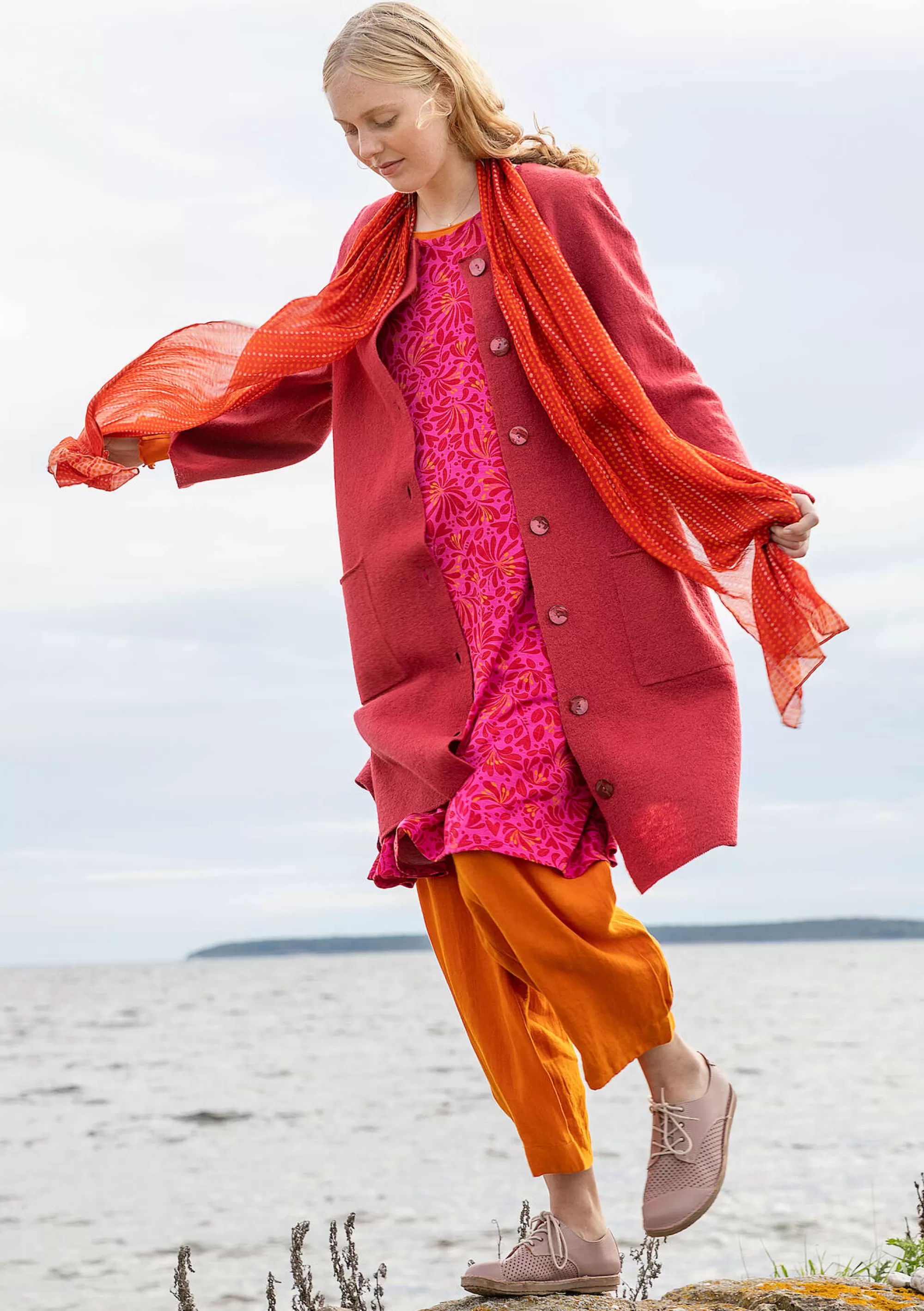 New Gudrun Sjödén Trikåklänning Strandäng I Lyocell/elastan mörk pion