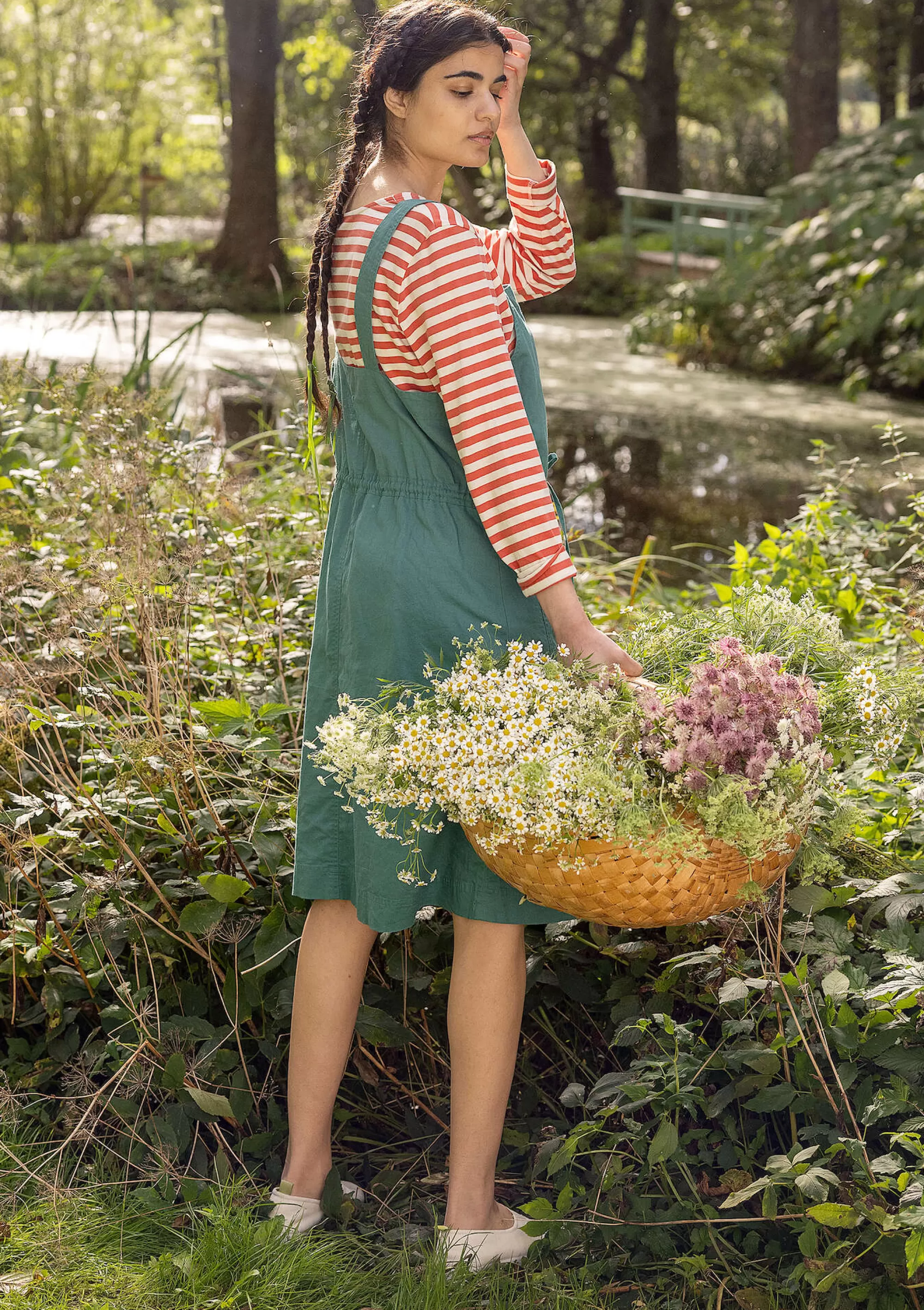 Fashion Gudrun Sjödén Vävd Klänning Garden I Ekologisk Bomull/lin malört